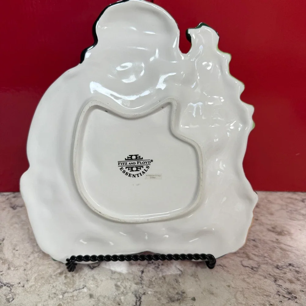 Fitz and Floyd Appletree Snowman Canapé Plate 2063/26 Christmas Serving‎ Dish